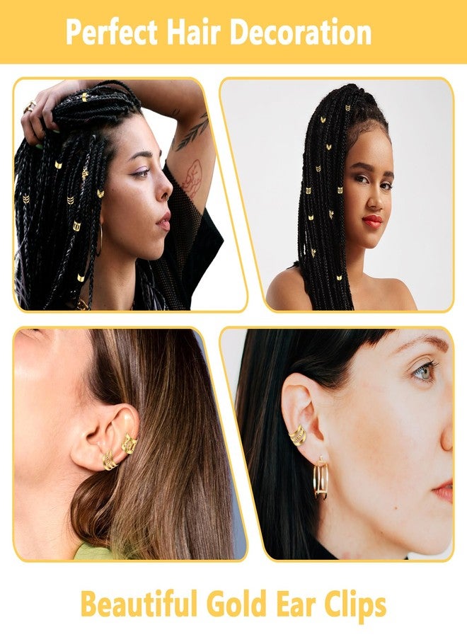 Tyqour 50pcs Gold Hair Jewelry for Braids Accessories Loc Jewelry for Hair Dreadlocks Adjustable Hair Rings Hair Cuff Hair Charms Braid Jewelry Hair Beads Decorations for Men Women - Image 4